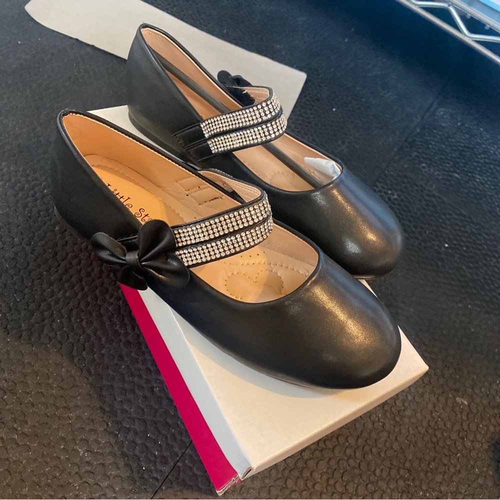 Chulis Cozy Style Girls Black Ballet Flat Size 2 NIB